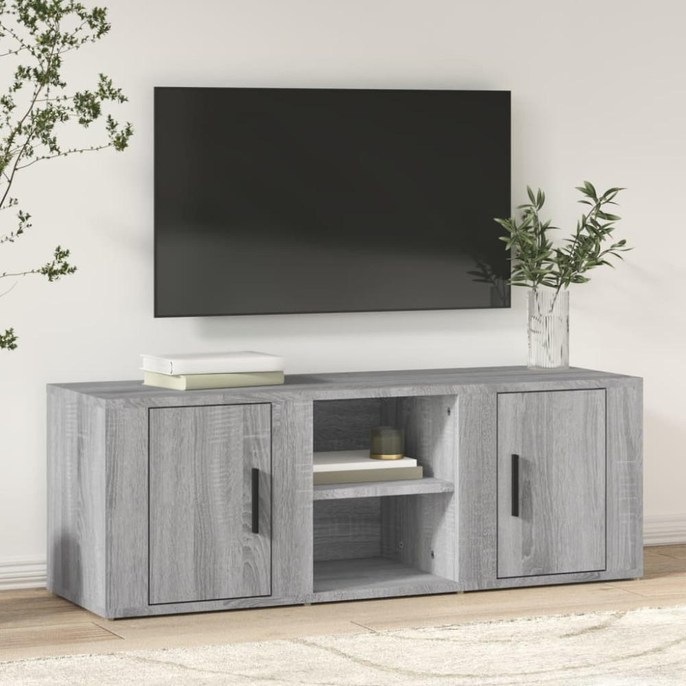 Tv-bänk grå sonoma 100x31,5x35 cm konstruerat trä