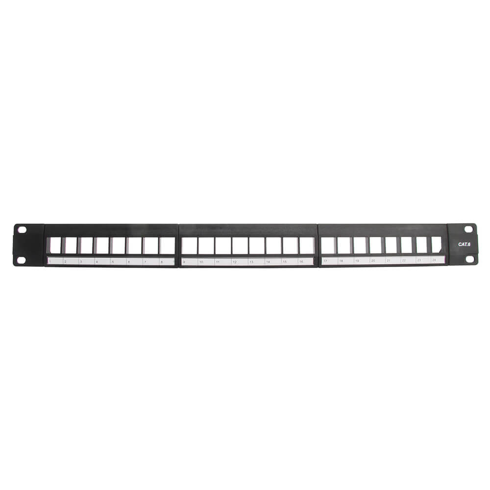 Patch Panel 19" 1U Keystone CAT6 UTP 24 Portar