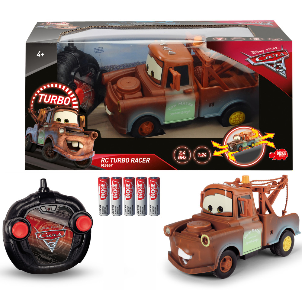 Disney Bilar 3 Radiostyrd Bärgarn Turbo Racer 1:24 Jada Toys