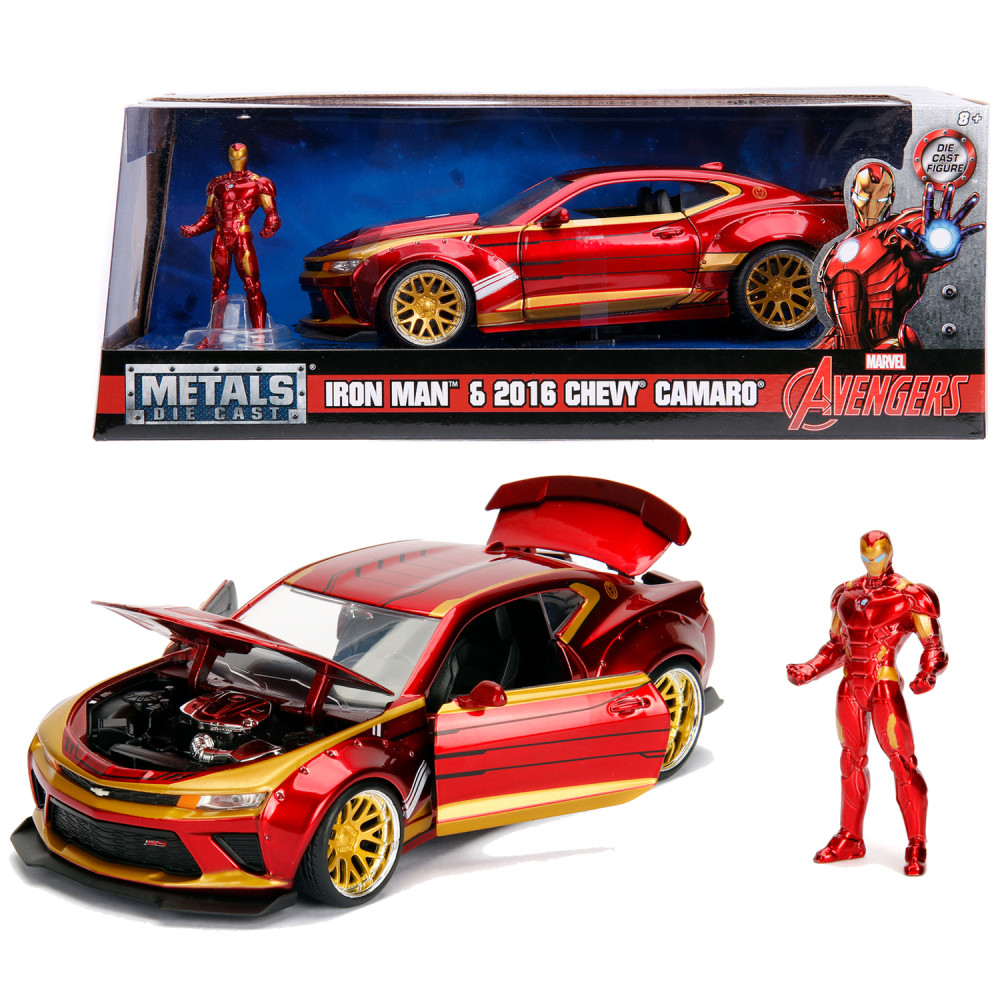 Marvel Ironman 2016 Chevy Camaro SS med Figur 1:24 Jada Toys