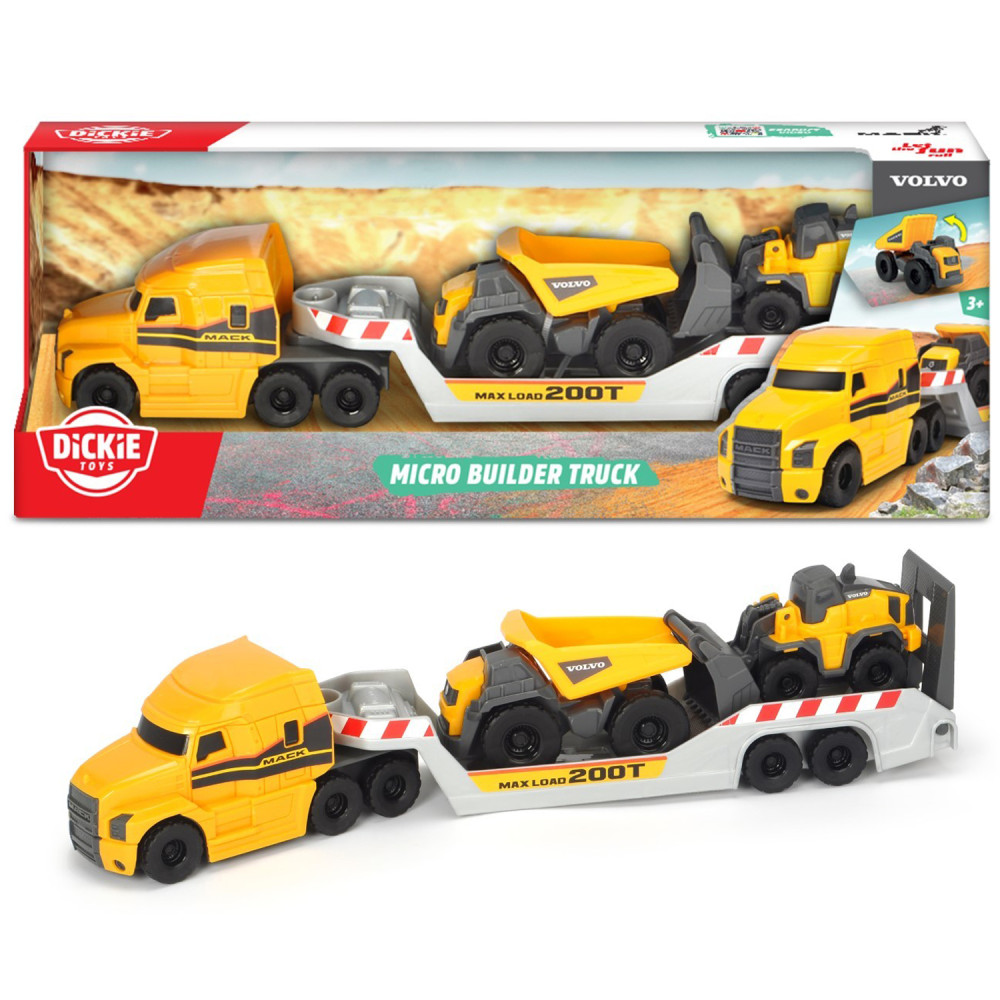 Mack/Volvo Långtradare med Anläggningsfordon Simba Toys