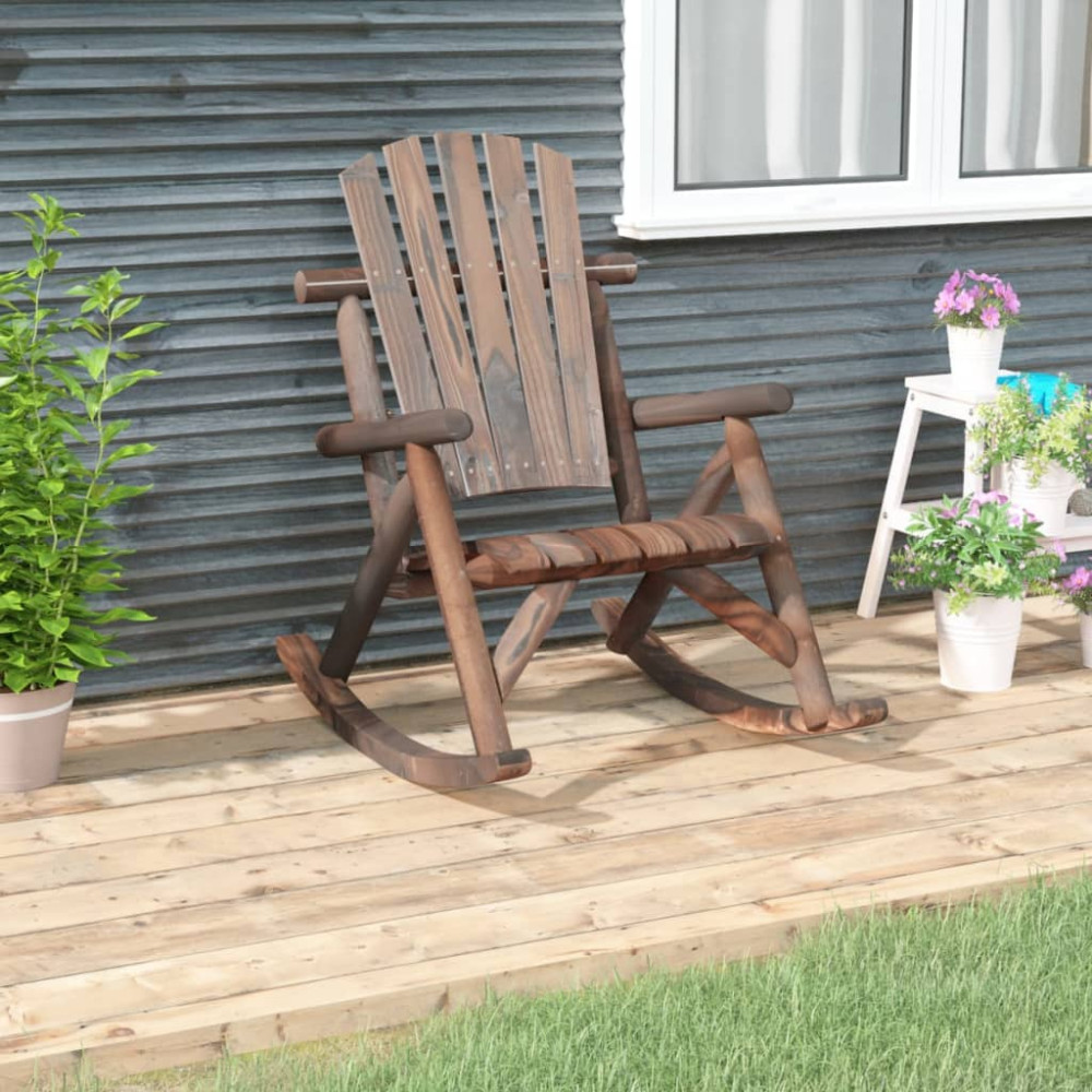 Gungstol för trädgården 69x96x101 cm massivt granträ