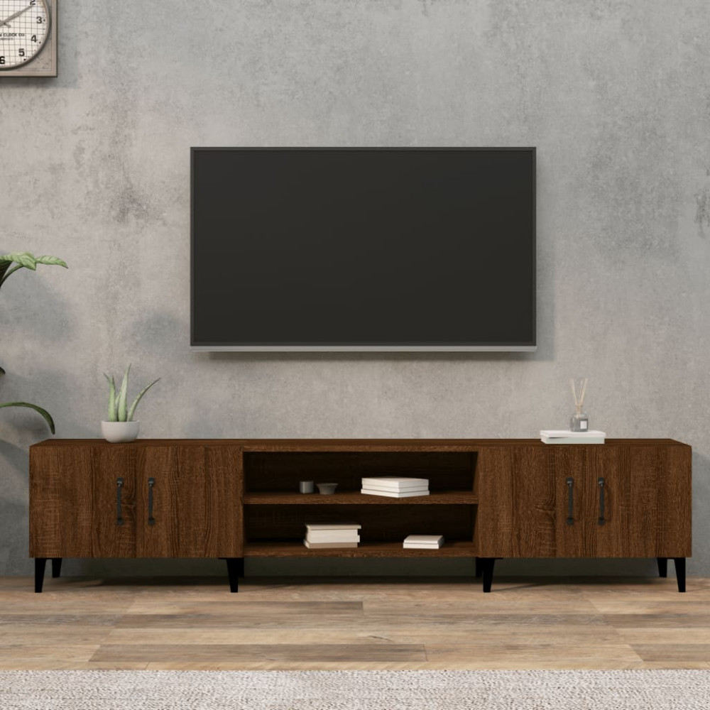 Tv-bänk brun ek 180x31,5x40 cm konstruerat trä