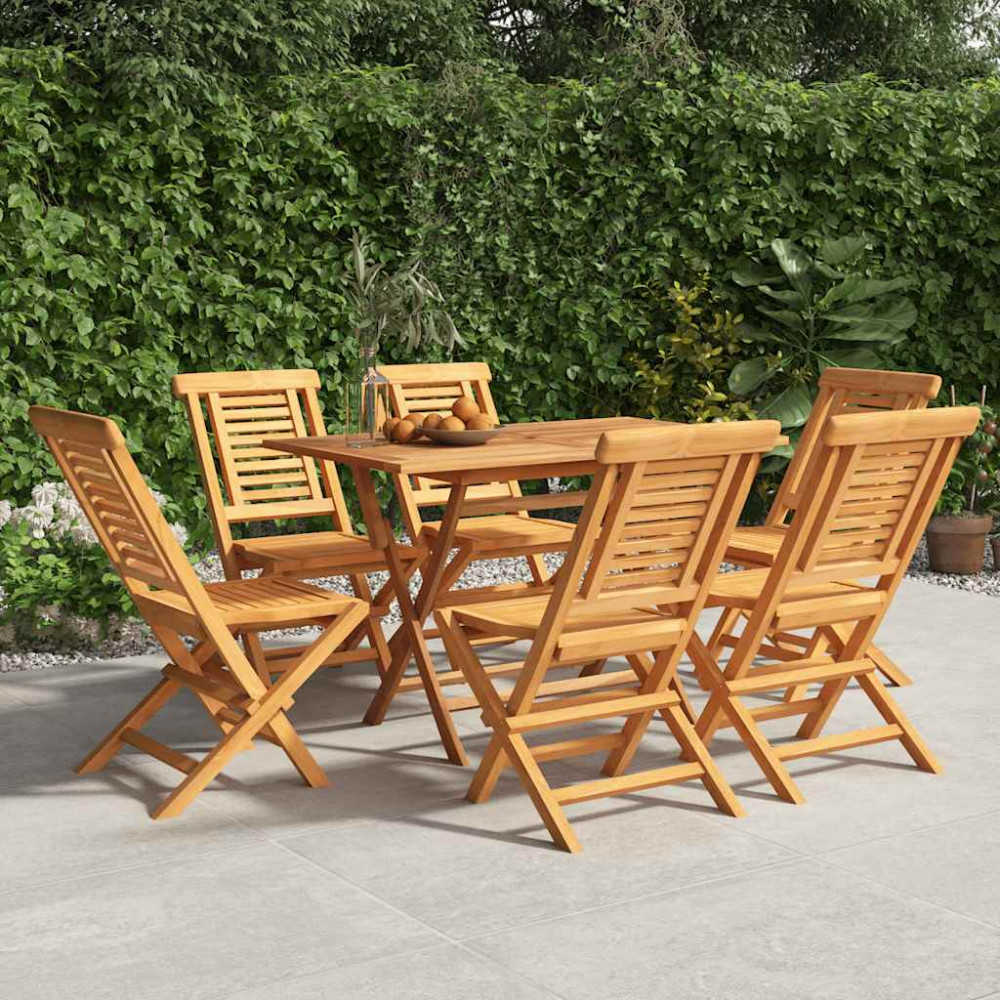 Hopfällbara trädgårdsstolar 6 st 47x63x90 cm massiv teak