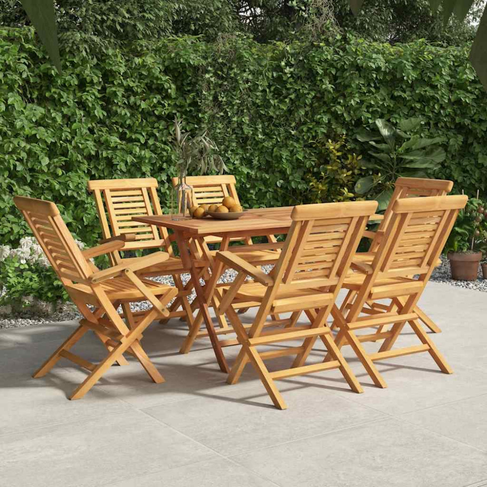 Hopfällbara trädgårdsstolar 6 st 56x63x90 cm massiv teak