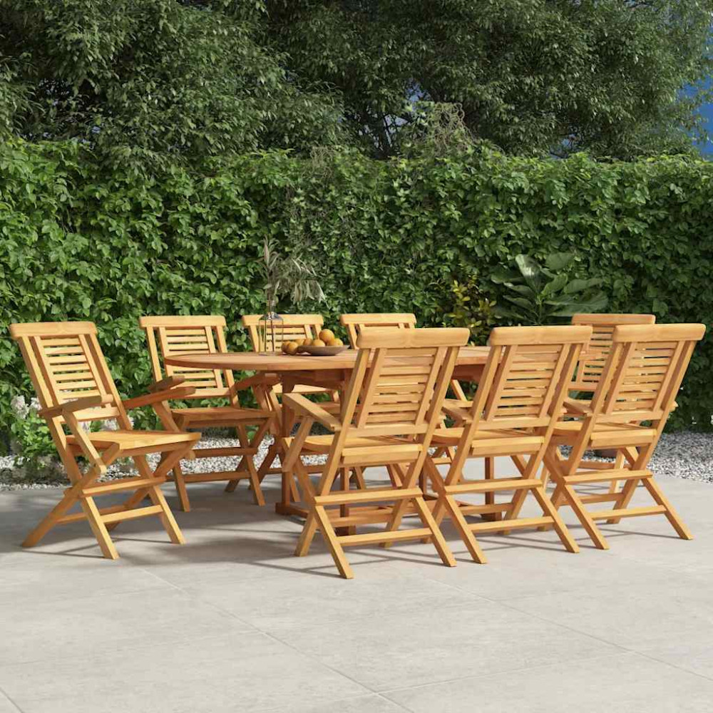 Hopfällbara trädgårdsstolar 8 st 56x63x90 cm massiv teak