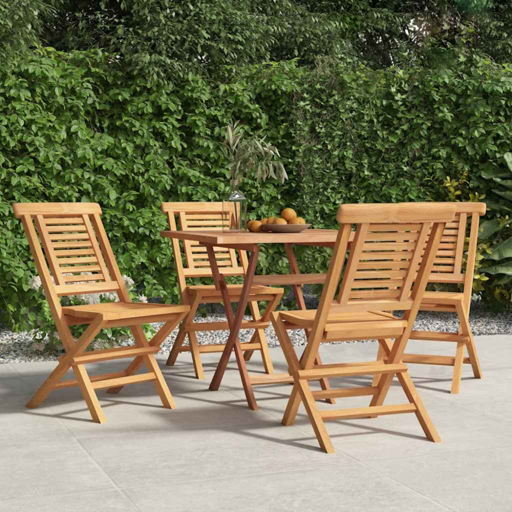 Hopfällbara trädgårdsstolar 4 st 47x63x90 cm massiv teak
