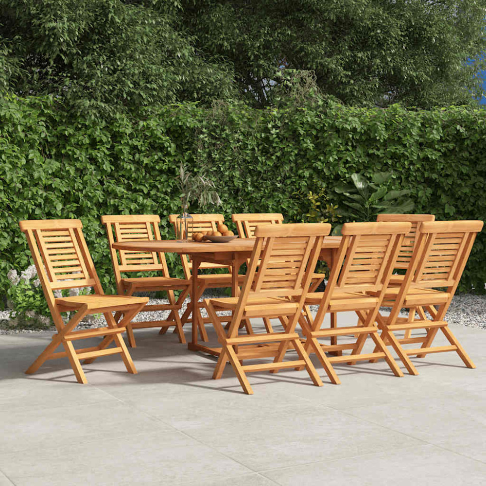 Hopfällbara trädgårdsstolar 8 st 47x63x90 cm massiv teak