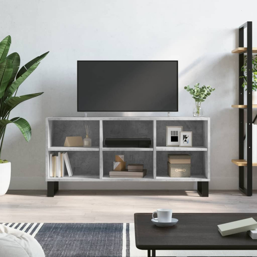 Tv-bänk betonggrå 103,5x30x50 cm konstruerat trä