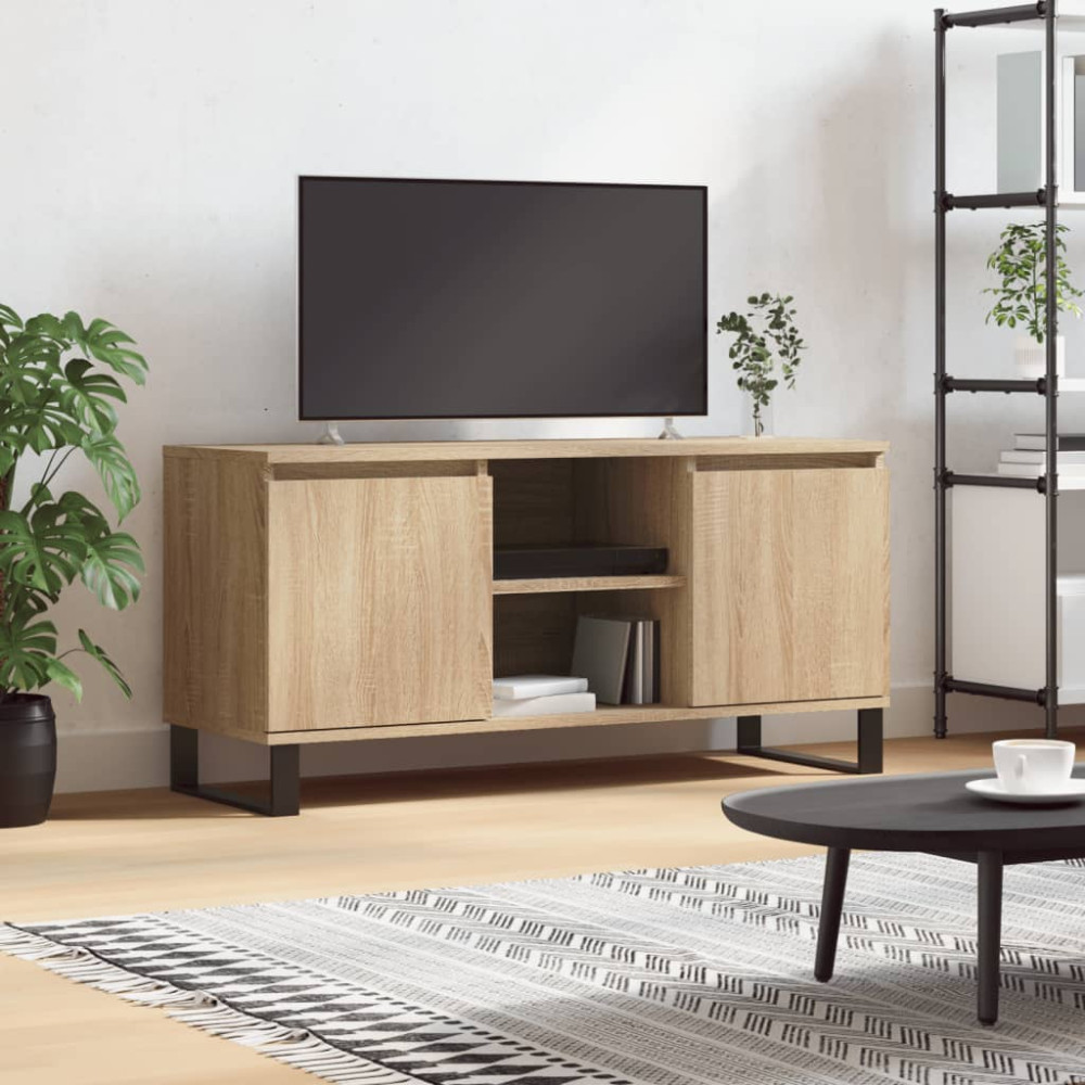 Tv-bänk sonoma-ek 104x35x50 cm konstruerat trä