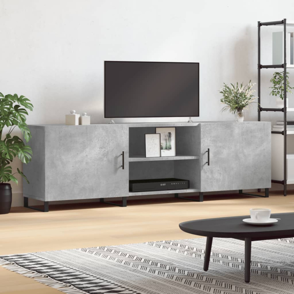 Tv-bänk betonggrå 150x30x50 cm konstruerat trä