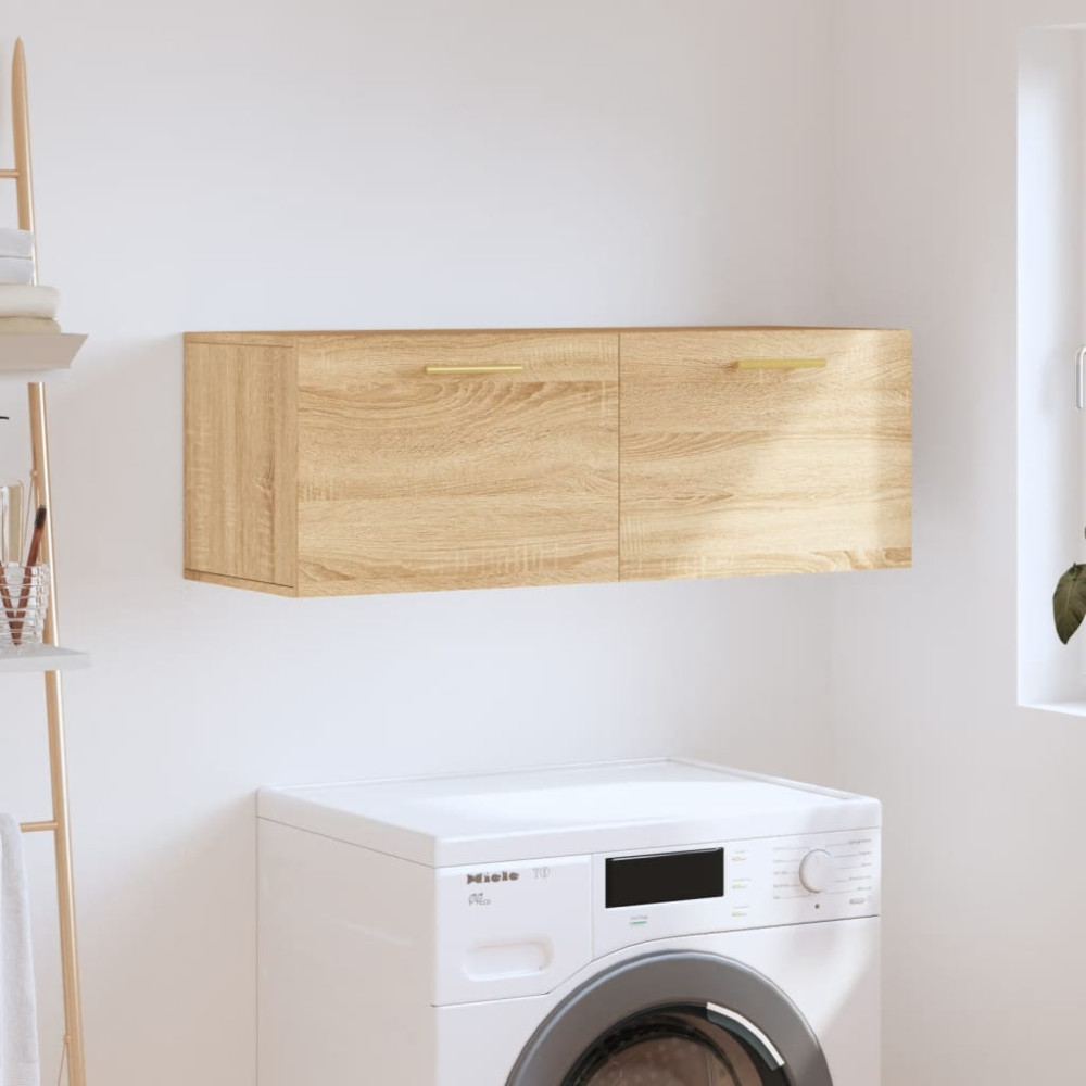 Väggskåp sonoma-ek 100x36,5x35 cm konstruerat trä