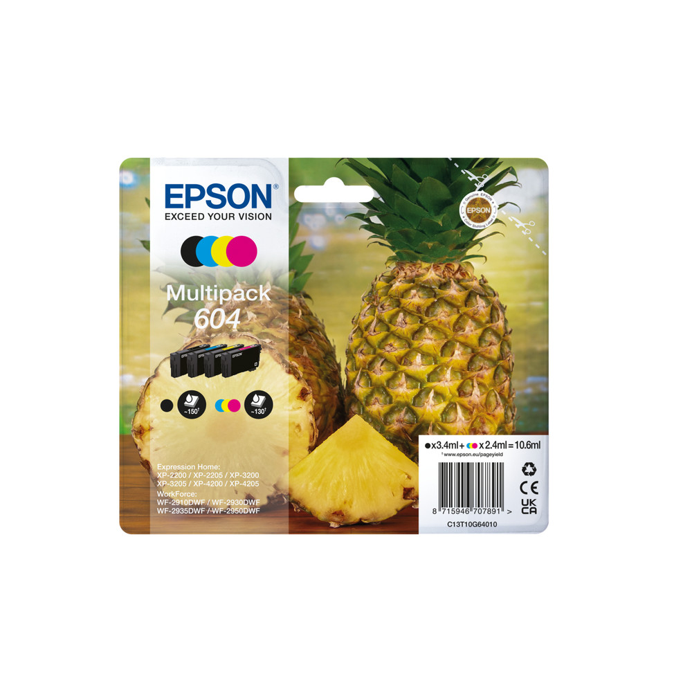 Epson 604 Multipack - 4-pack - svart, cyan, magenta, gul - original - bläckpatron