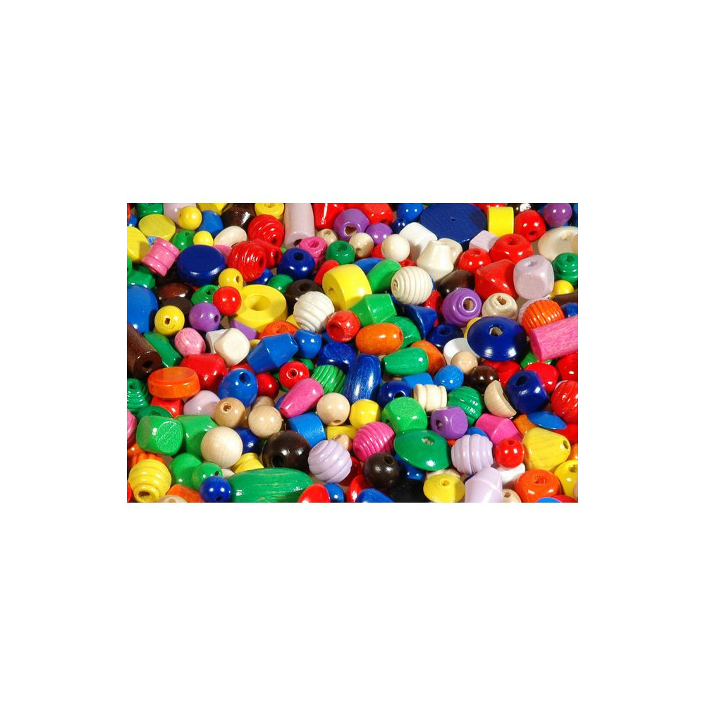 Träpärlmix 750g blandade färger Playbox
