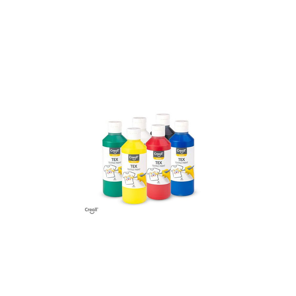 Textilfärg 250ml x 6 färger 6/fp Creall