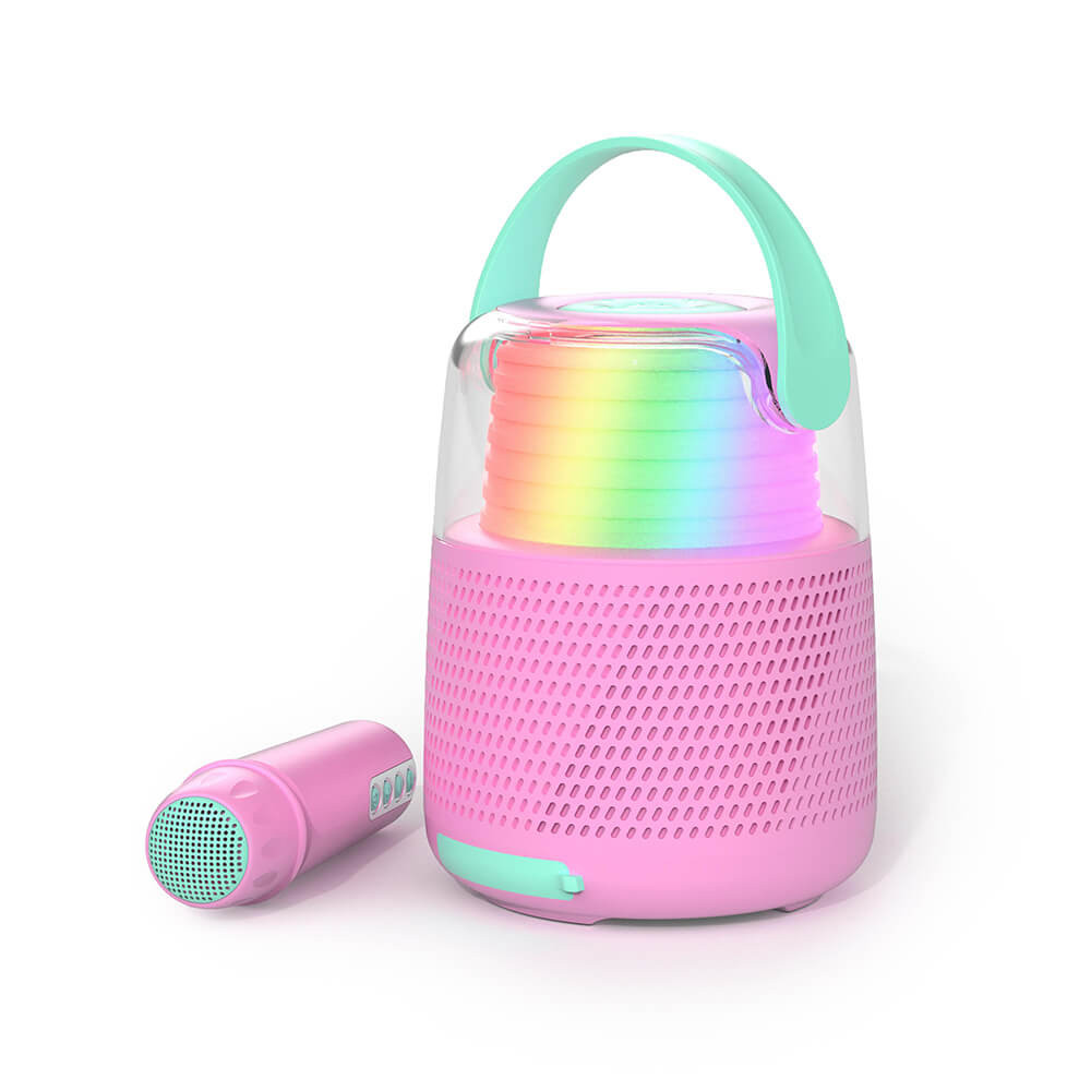 MOB Speaker Karaoke Kit Mic LED Rosa