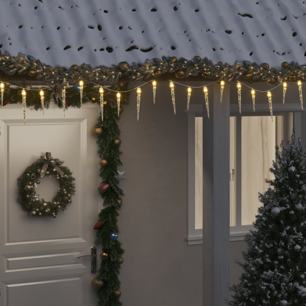 Julbelysning 100 LEDs varmvit 10 m akryl PVC
