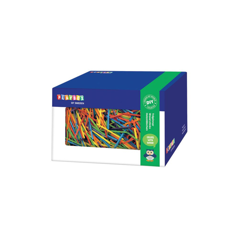 Träpinnar 50x2,5 mm färgade 3500/fp Playbox