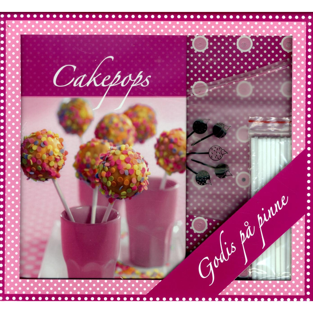 Cakepops box - bok, spritspåse, cakepopspinnar (bok) Stevali