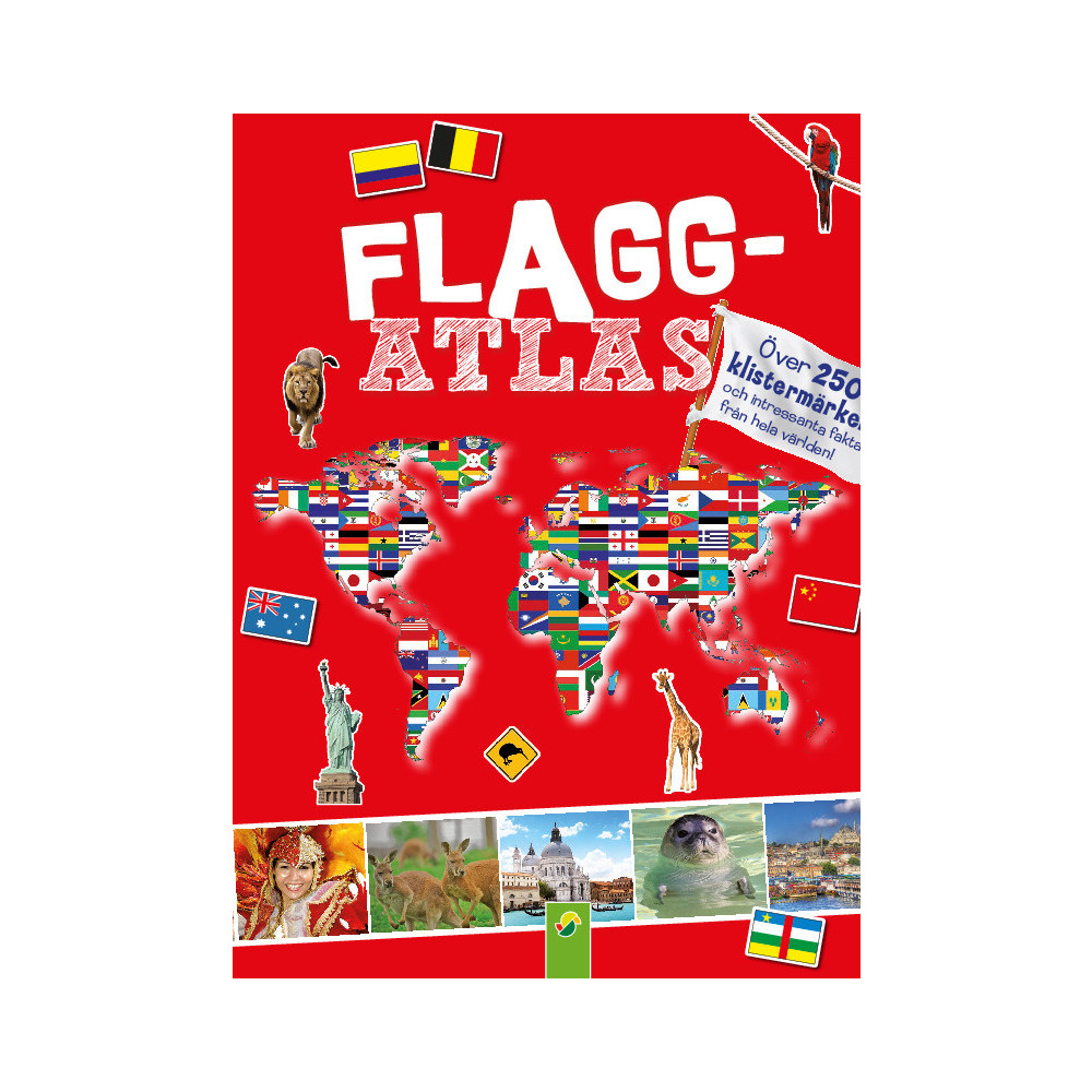 Flaggatlas:klistermärken och intressant fakta (häftad) Stevali