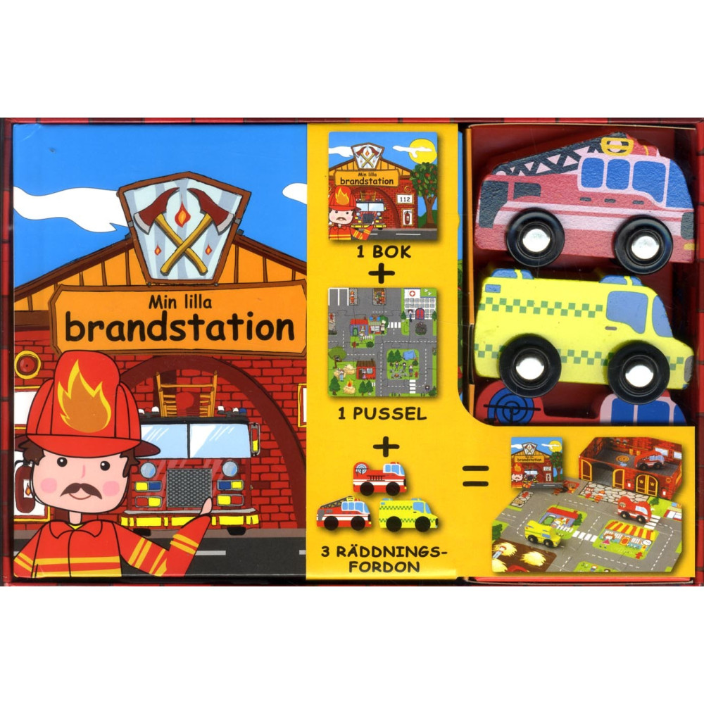 Min lilla brandstation (bok, pussel och leksaker) (bok) Globe förlaget