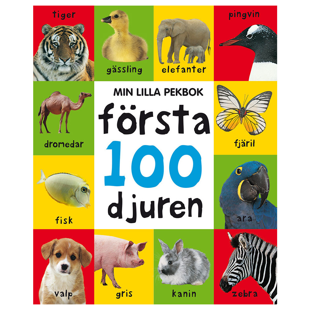 Min lilla pekbok : första 100 djuren (bok, board book) Tukan Förlag
