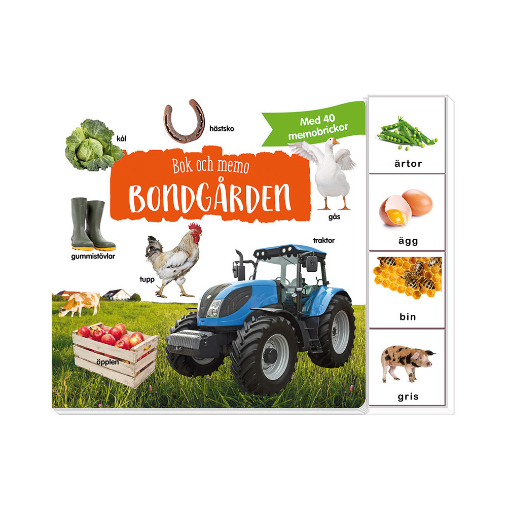 Bok och memo. Bondgården (bok, board book) Tukan Förlag