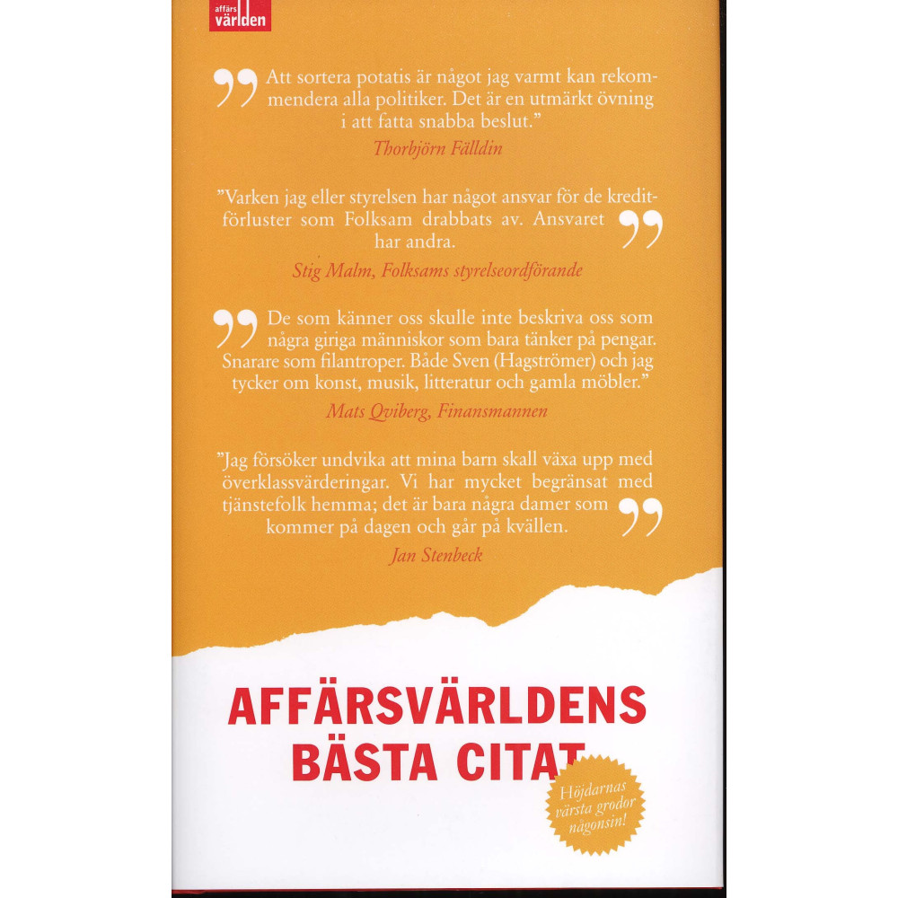 Affärsvärldens bästa citat (inbunden) Kalla kulor förlag