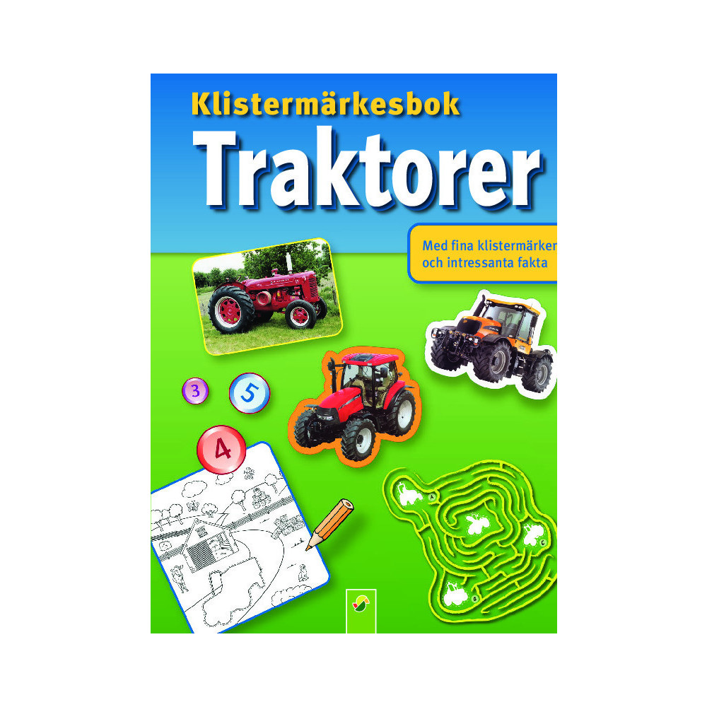 Traktorer:klistermärken och intressant fakta (häftad) Stevali