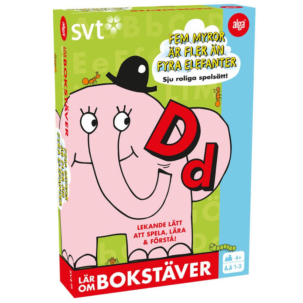 Fem myror är fler än fyra elefanter - Lär om bokstäver Alga