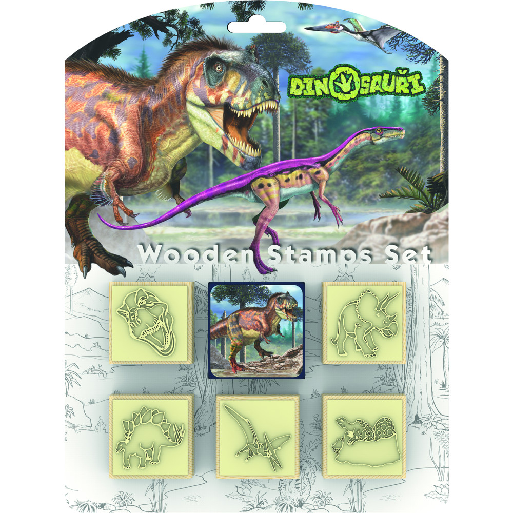 Dinosaurier - Wooden stamps set Förlaget Buster