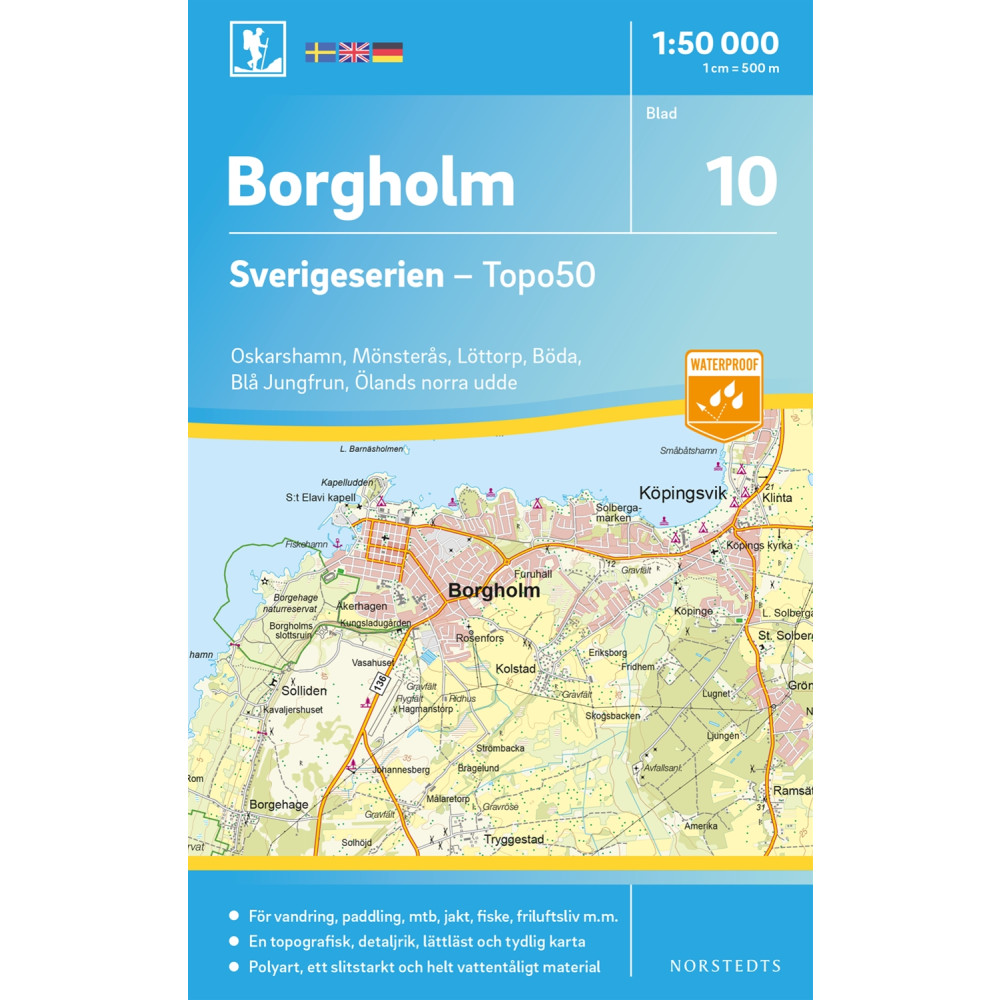 10 Borgholm Sverigeserien Topo50 : Skala 1:50 000 NORSTEDTS