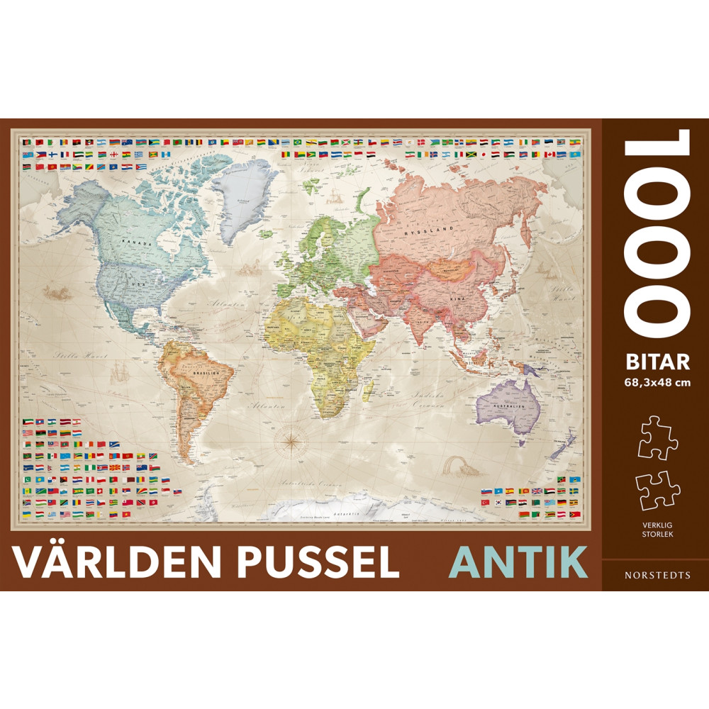 Världen Pussel Antik 1000 bitar Kartförlaget