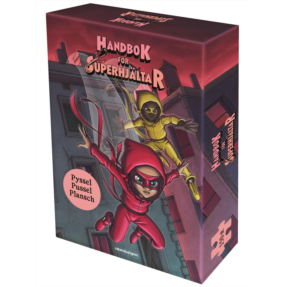 Handbok för superhjältar box : pysselbok, plansch och pussel 150 bitar Elias Våhlund
