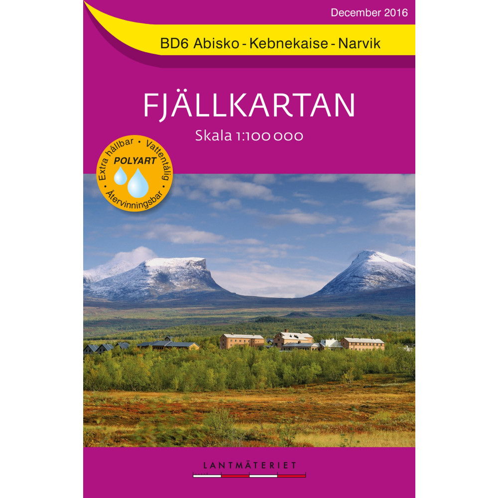 BD6 Abisko-Kebnekaise-Narvik Fjällkartan : Skala 1:100000 NORSTEDTS