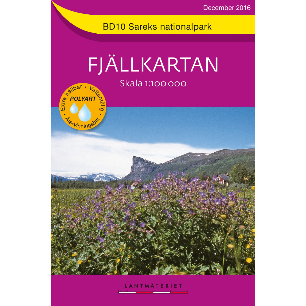 BD10 Sareks Nationalpark Fjällkartan : Skala 1:100000 NORSTEDTS