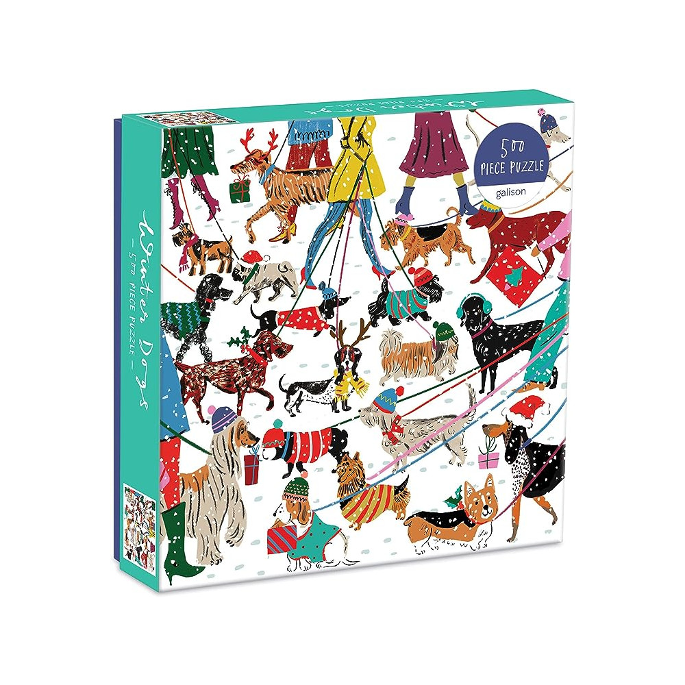 Winter Dogs 500 Piece Puzzle Galison Louise Cunningha