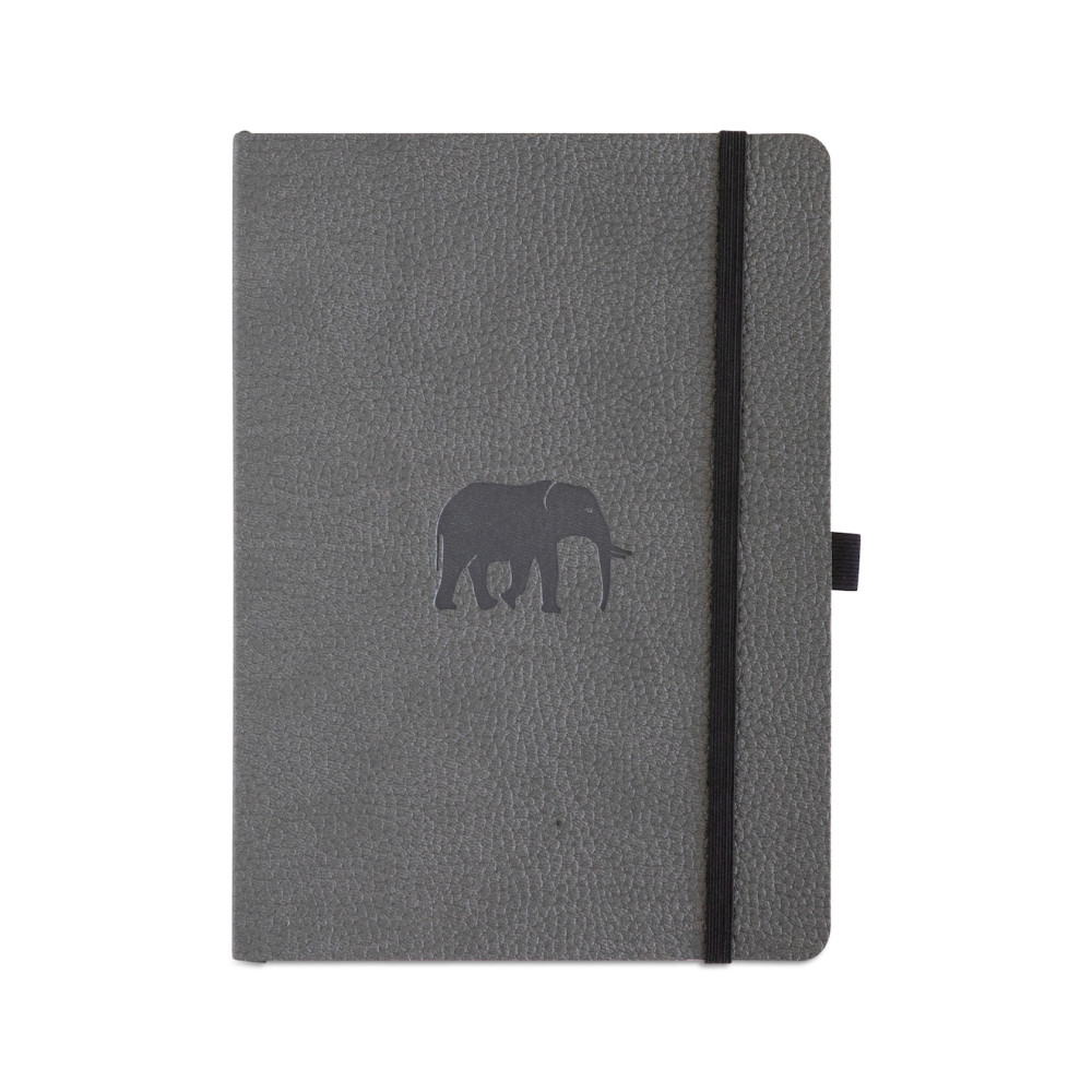 Dingbats* Wildlife Soft Cover A5 Dotted Grey Elephant Notebook Dingbats* Notebooks