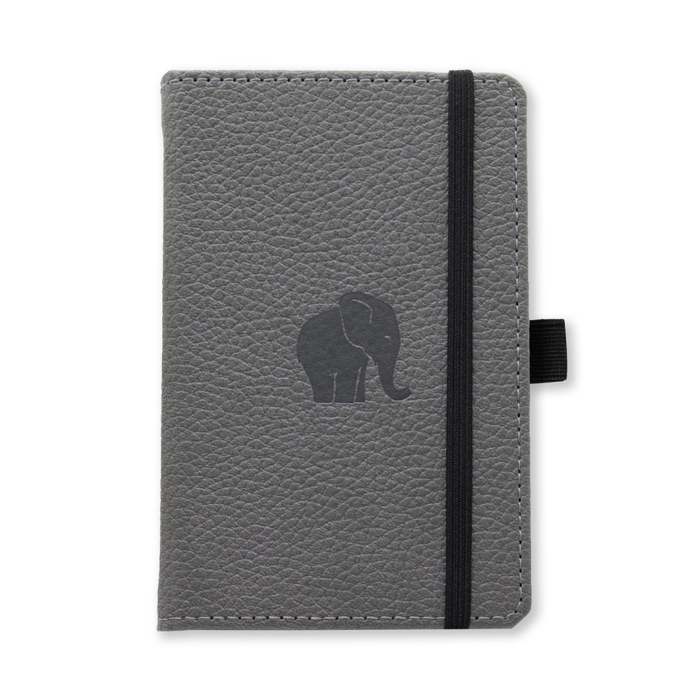 Dingbats* Wildlife A6 Pocket Graph - Grey Elephant Notebook