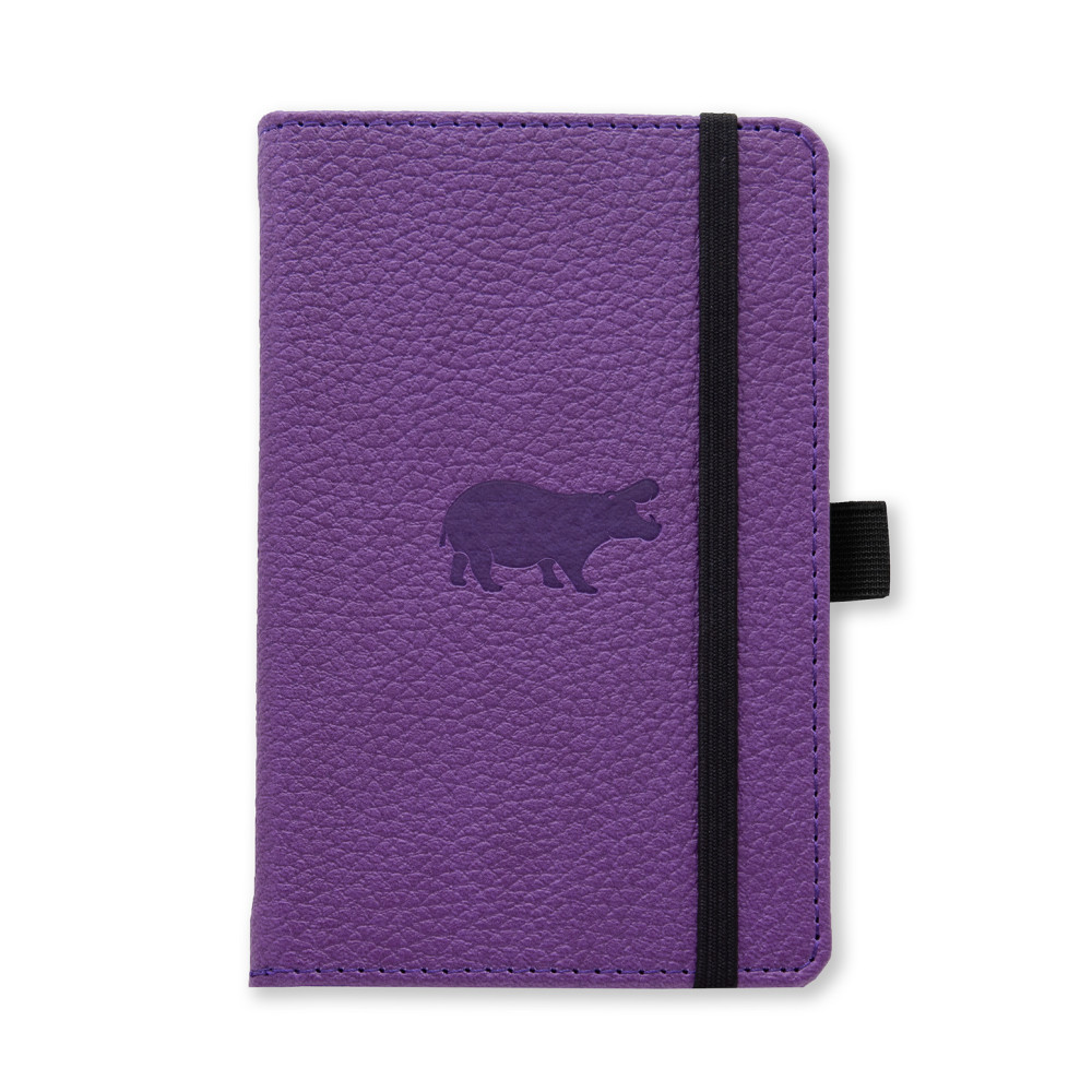 Dingbats* Wildlife A6 Pocket Purple Hippo Notebook - Graph Notebooks Dingbats*