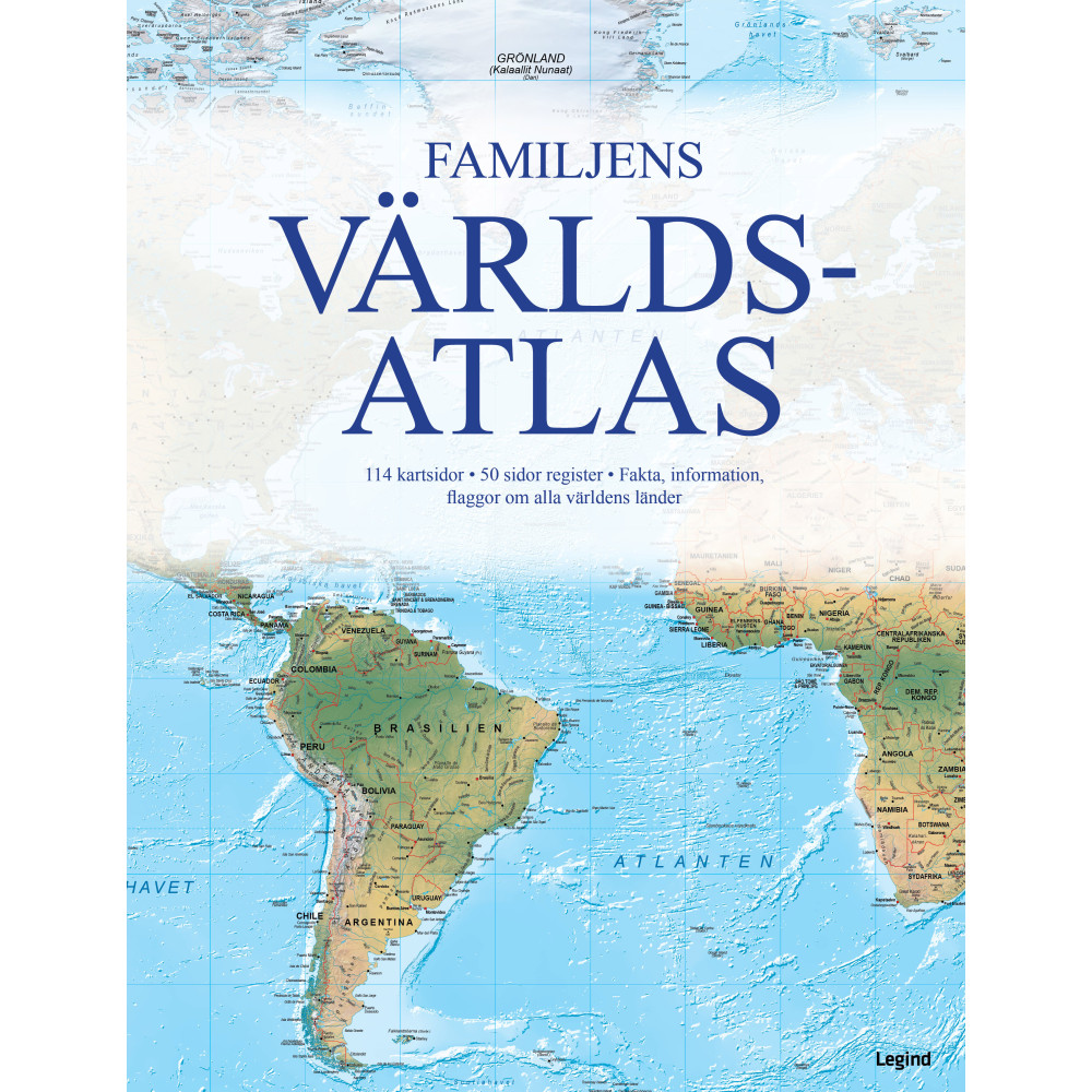 Familjens världsatlas (inbunden) Karta
