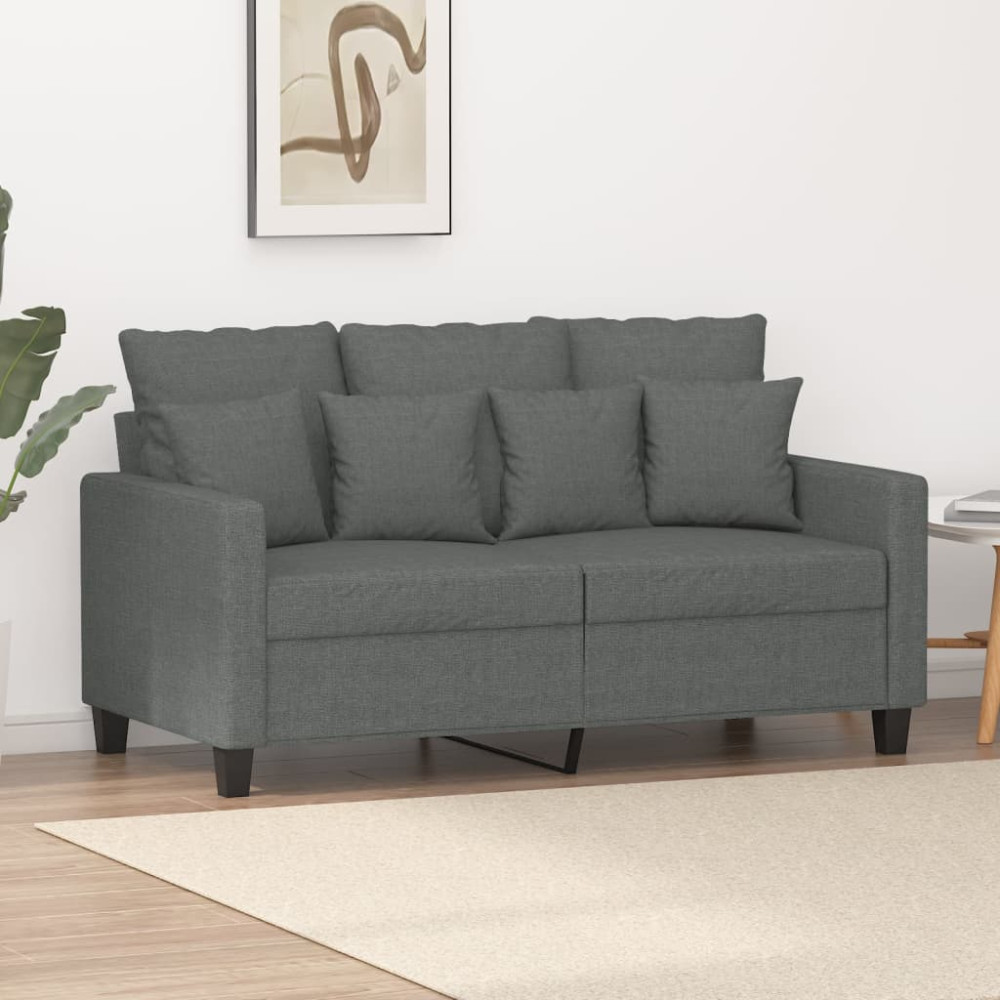 Soffa 2-sits mörkgrå 120 cm tyg