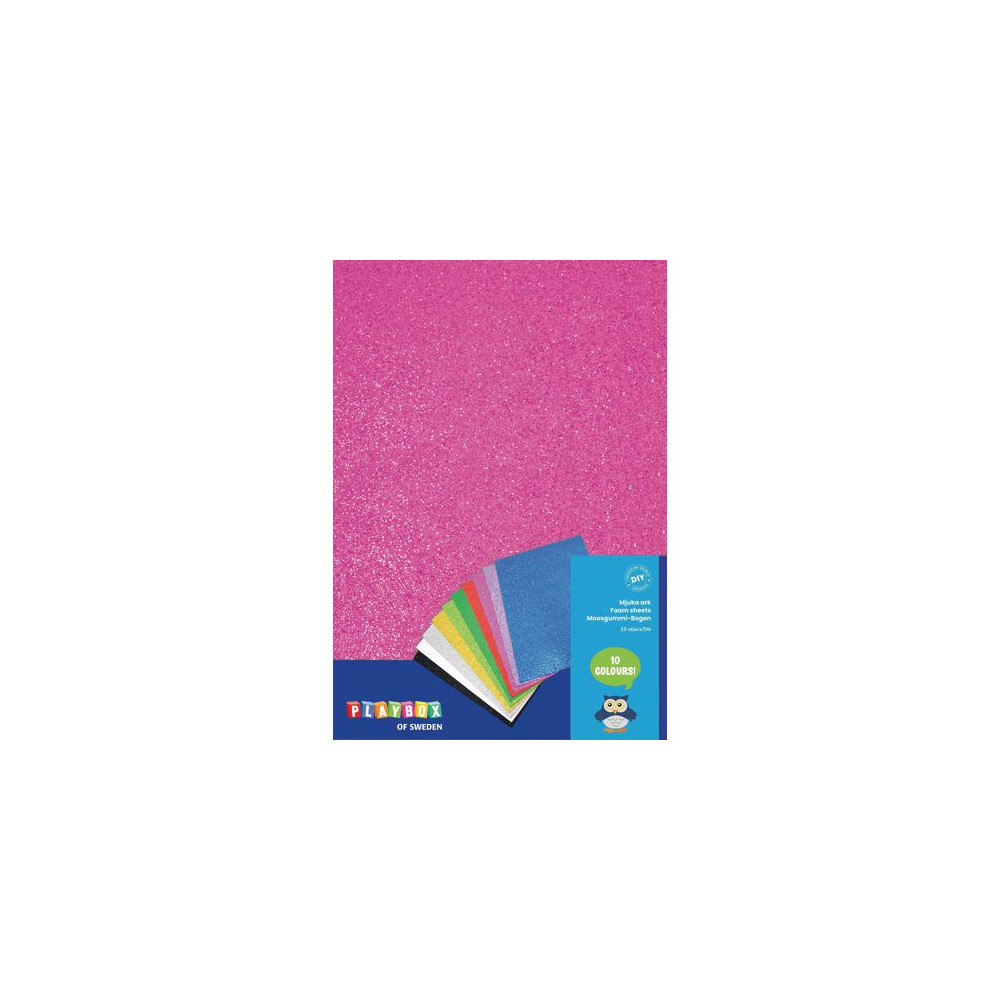 Mossgummi glitter 20x30cm 10/fp Playbox