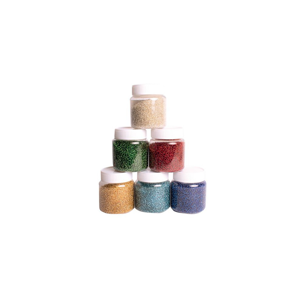 Glaspärlor Rocaille 6x200g Playbox