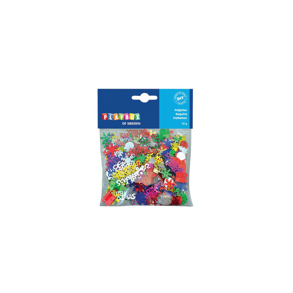 Paljetter Julmotiv 50g Playbox