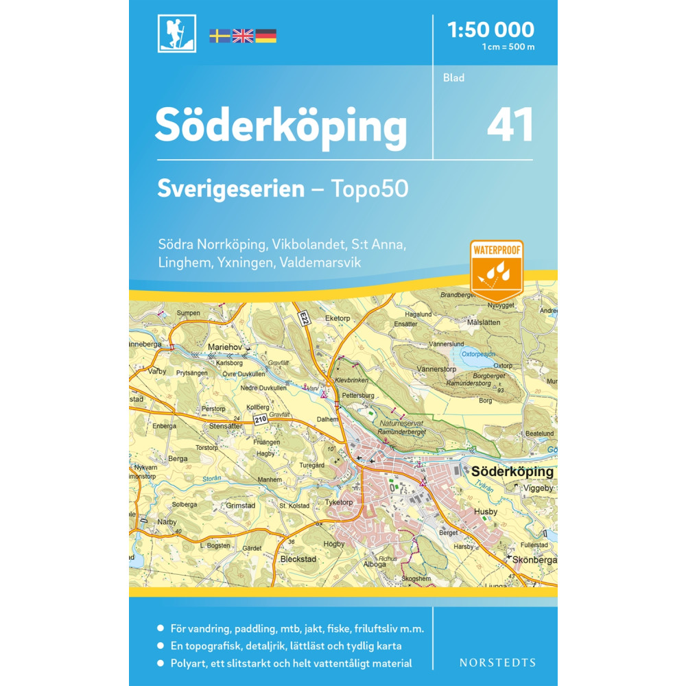 41 Söderköping Sverigeserien Topo50 : Skala 1:50 000 NORSTEDTS