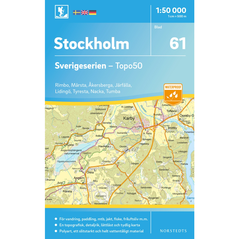 61 Stockholm Sverigeserien Topo50 : Skala 1:50 000 NORSTEDTS