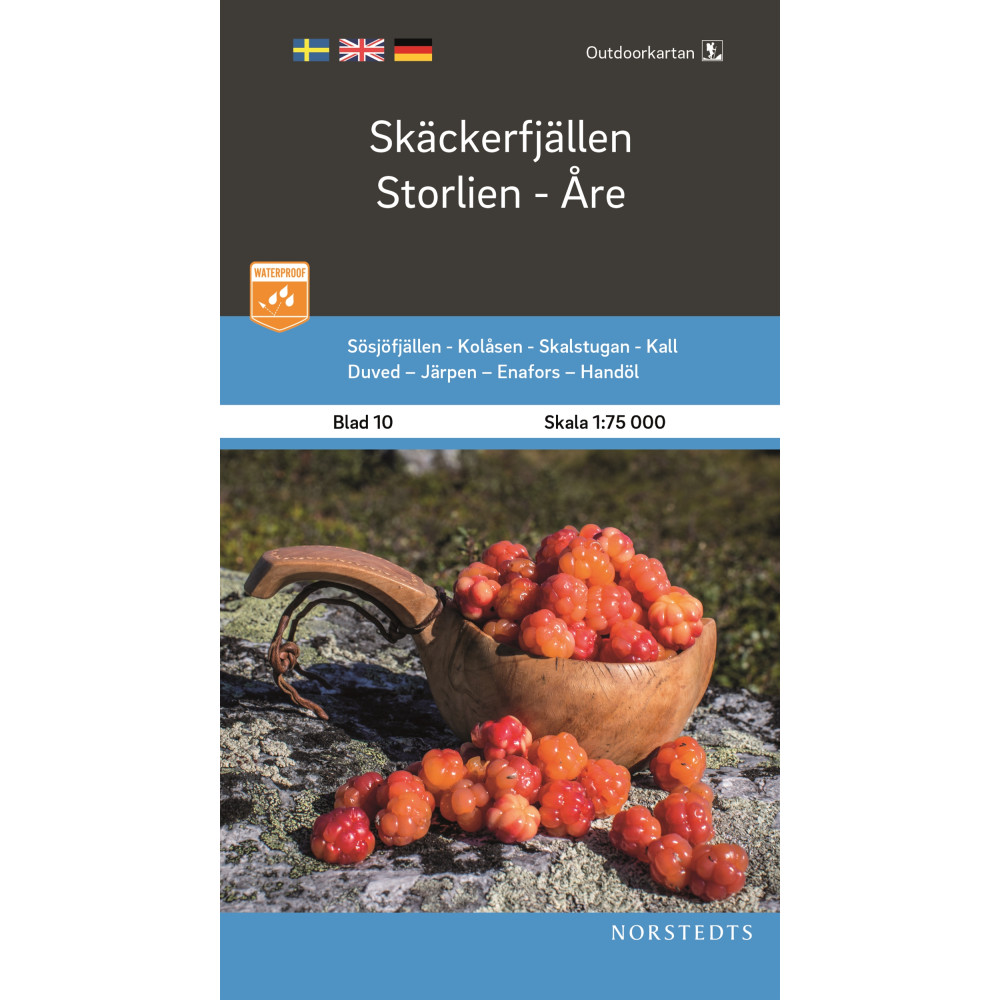 Outdoorkartan Skäckerfjällen Storlien Åre : Blad 10 Skala 1:75 000 NORSTEDTS