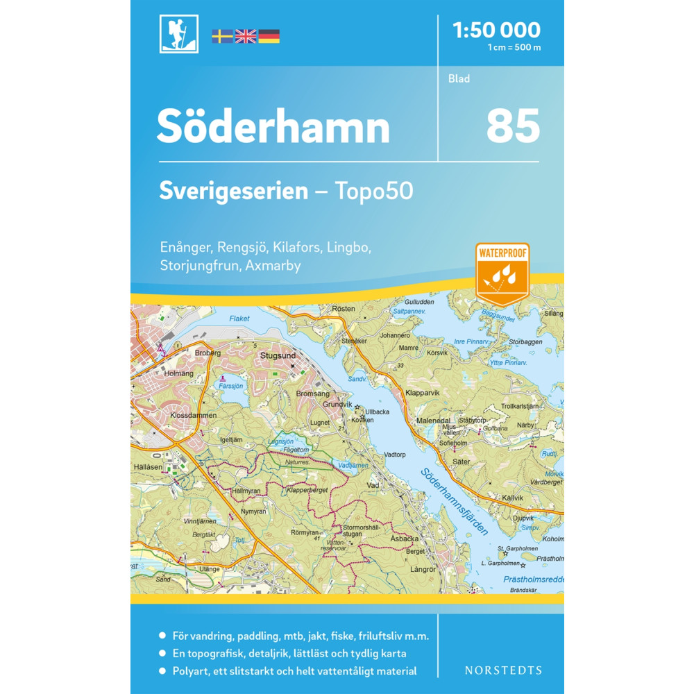 85 Söderhamn Sverigeserien Topo50 : Skala 1:50 000 NORSTEDTS