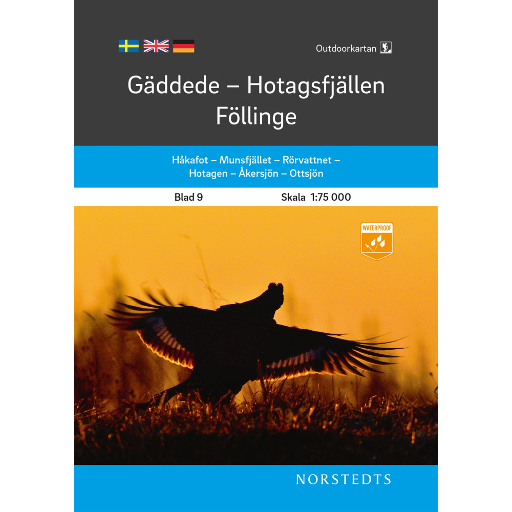 Outdoorkartan Gäddede Hotagsfjällen Föllinge : Blad 9 Skala 1:75 000 NORSTEDTS